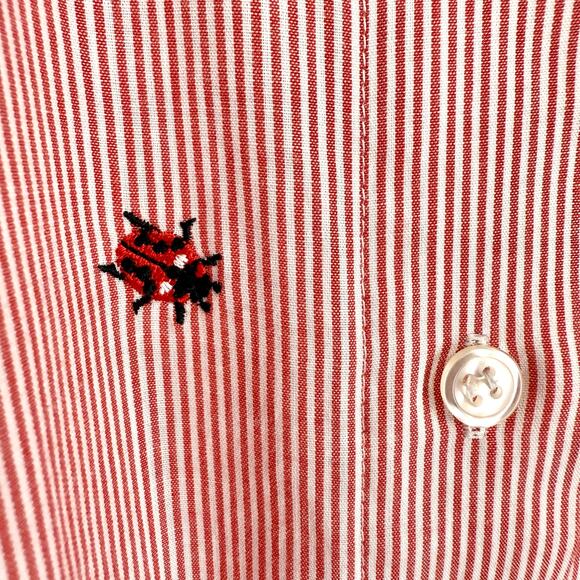 Yves St. Clair Womens Sz 8 White Red Ladybug Insect Blouse Shirt Top Artsy - Picture 4 of 6